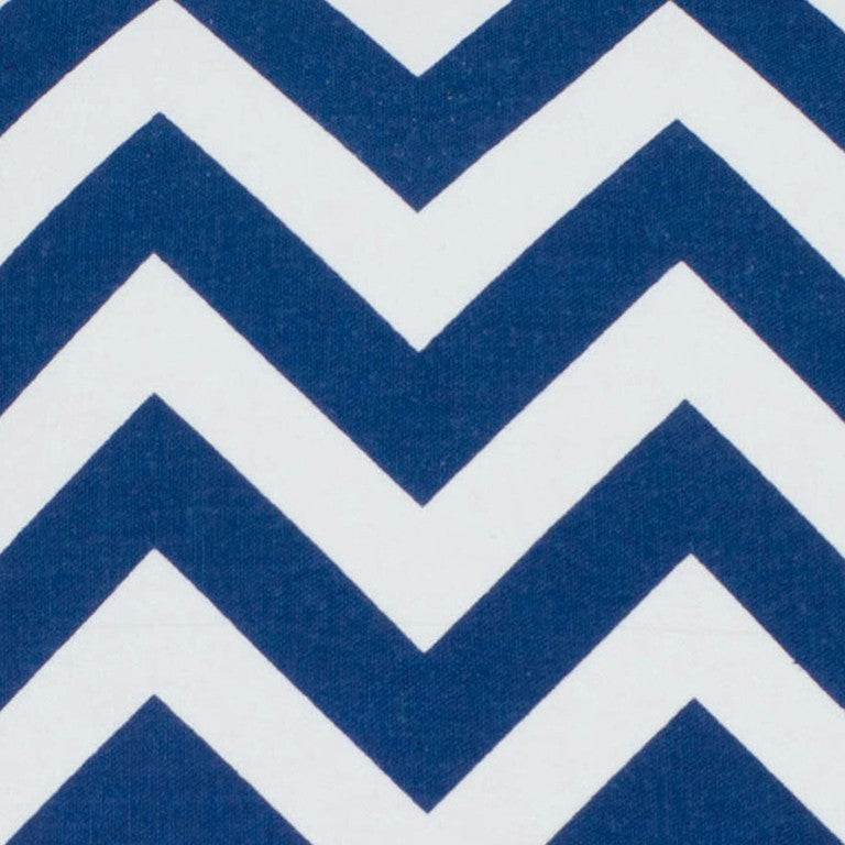 Navy Ivory Chevron Down Filled Throw Pillow