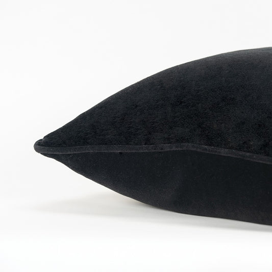 Black Solid Luxurious Modern Throw Pillow