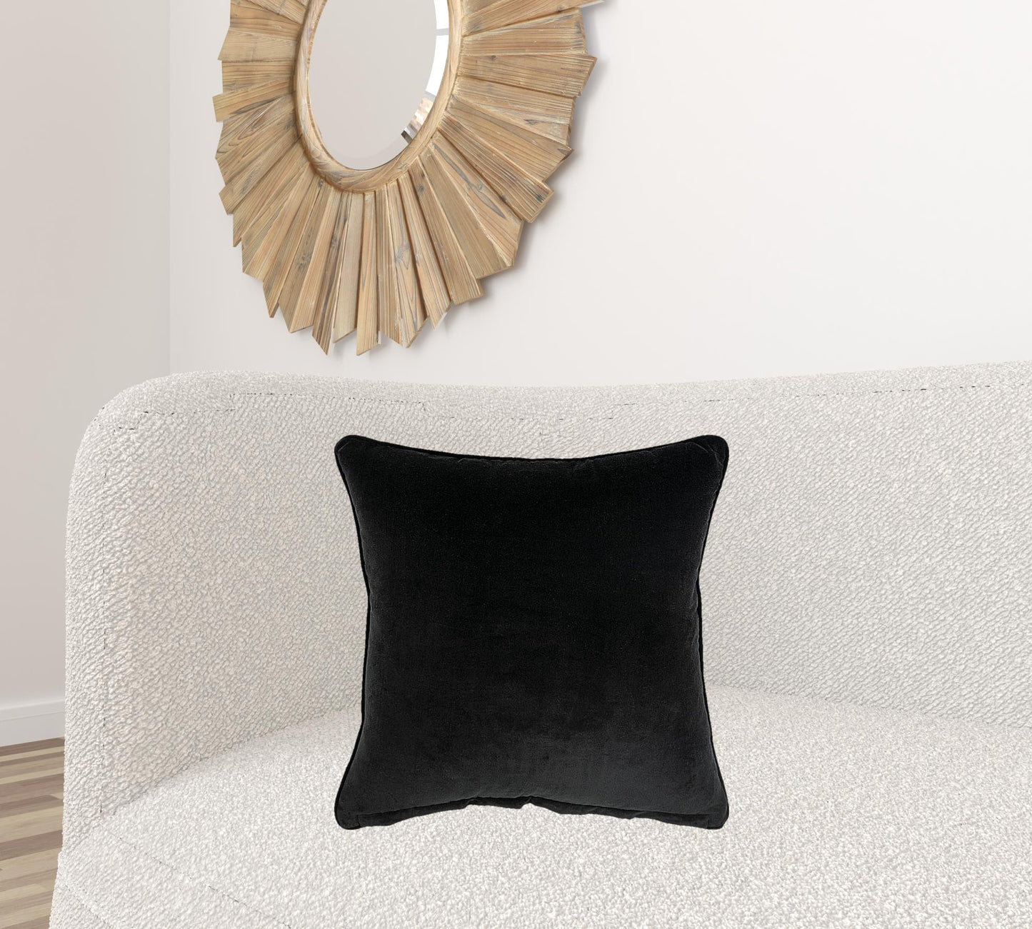 Black Solid Luxurious Modern Throw Pillow
