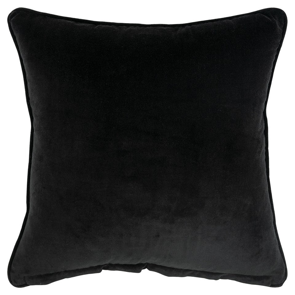 Black Solid Luxurious Modern Throw Pillow