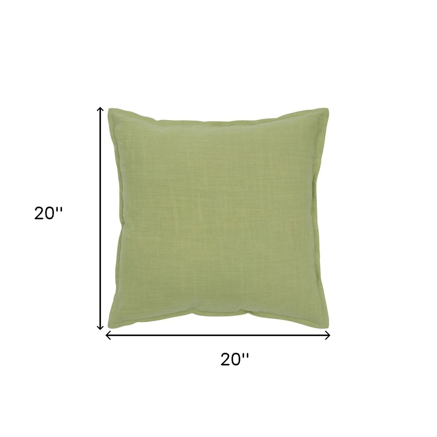 Lime Green Flange Edged Modern Throw Pillow