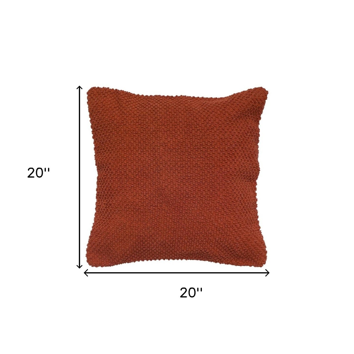 Rust Orange Nubby Textured Modern Throw Pillow