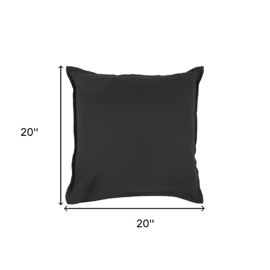 Black Solid Light Textured Modern Throw Pillow