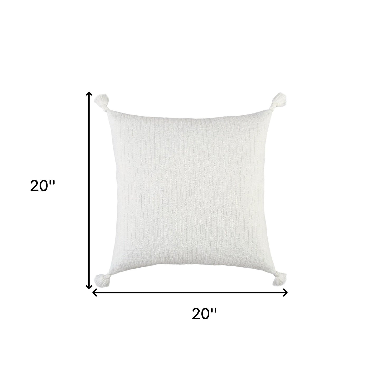 20" White Tonal Abstract Stripe Throw Pillow