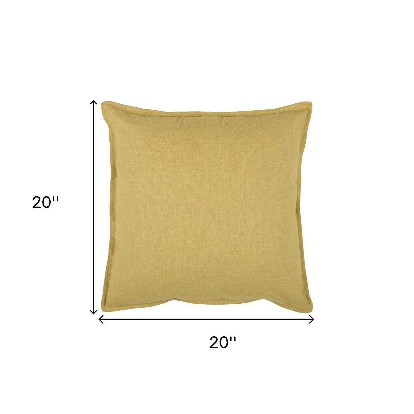 Tan Solid Color Flange Edge Throw Pillow