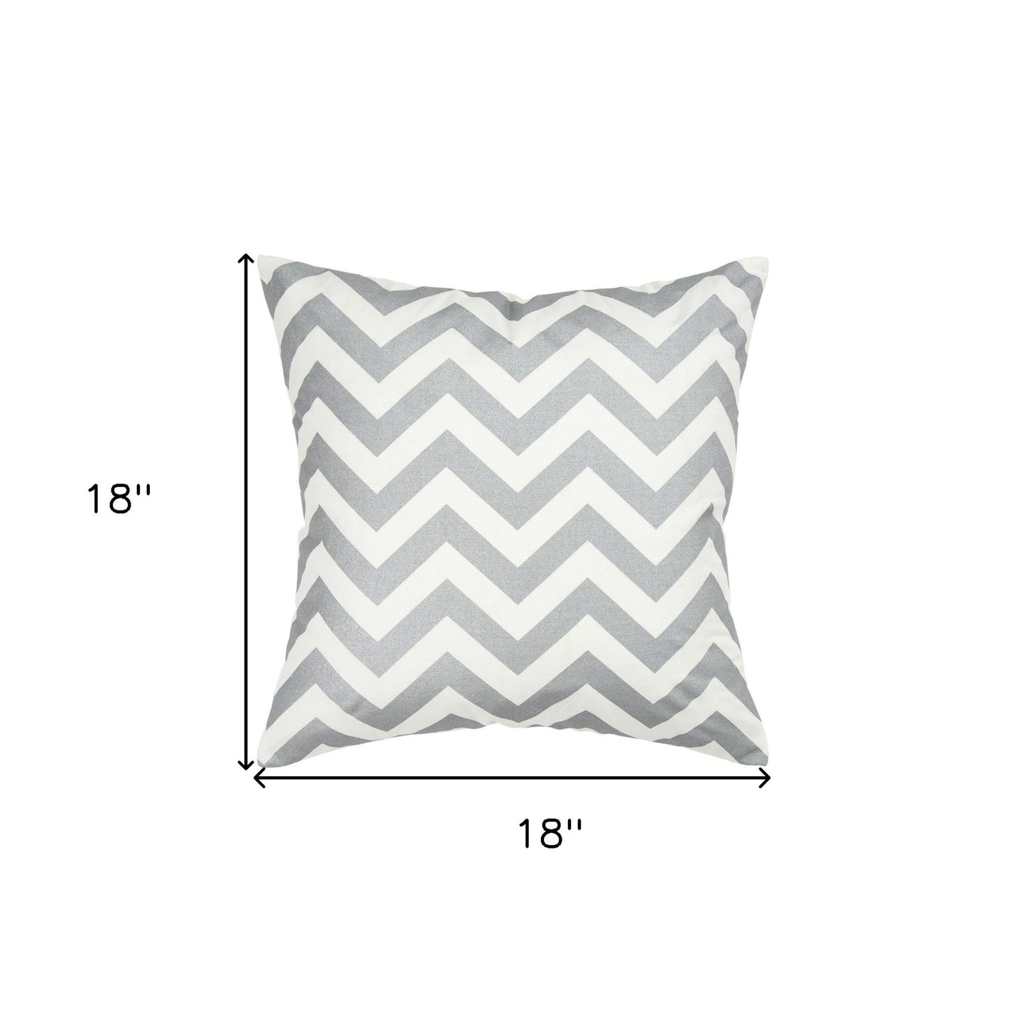 Silver Ivory Chevron Down Filled Throw Pillow