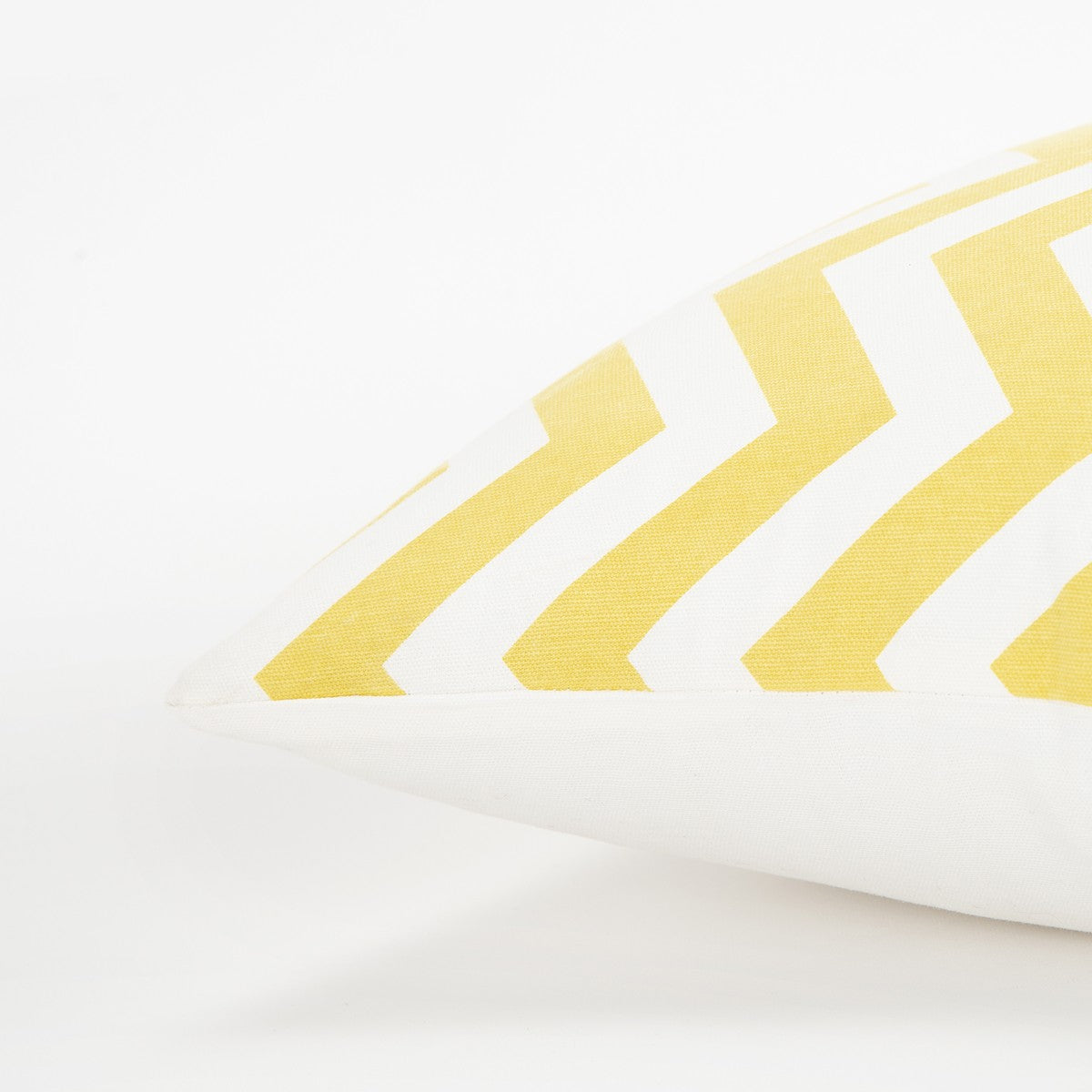 Yellow Ivory Chevron Down Filled Throw Pillow