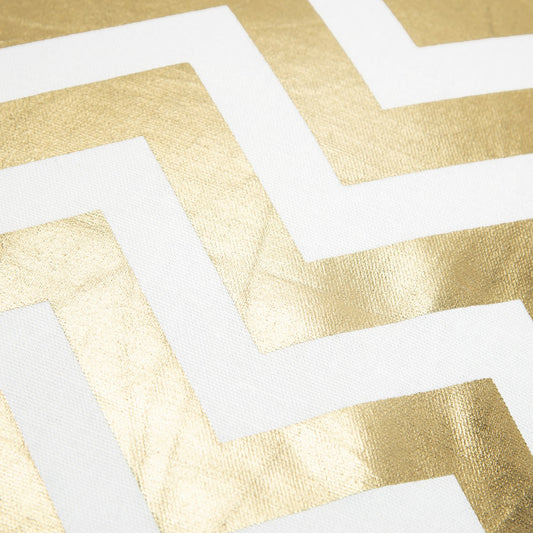 Gold Ivory Chevron Down Filled Throw Pillow