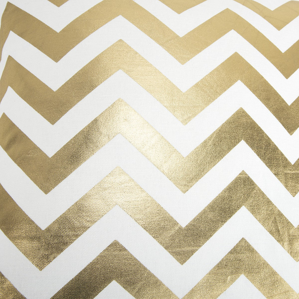 Gold Ivory Chevron Down Filled Throw Pillow
