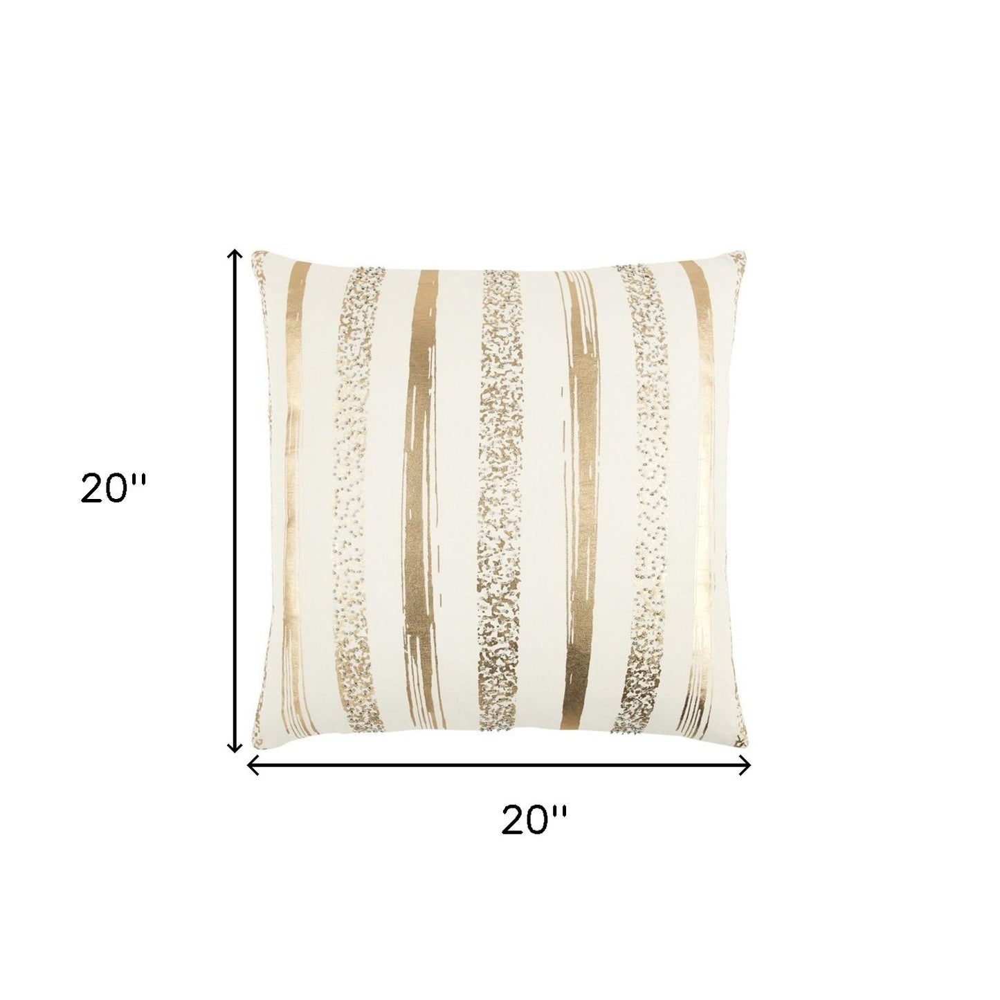 Gold Glam Stripe Beaded Throw Pillow