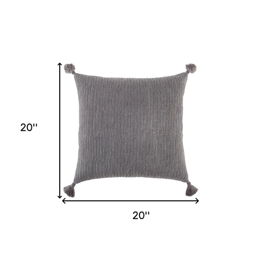 Gray Solid Tonal Abstract Stripe Throw Pillow