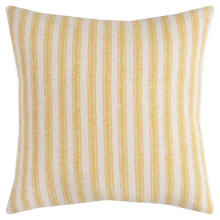 Yellow Natural Ticking Stripe Throw Pillow