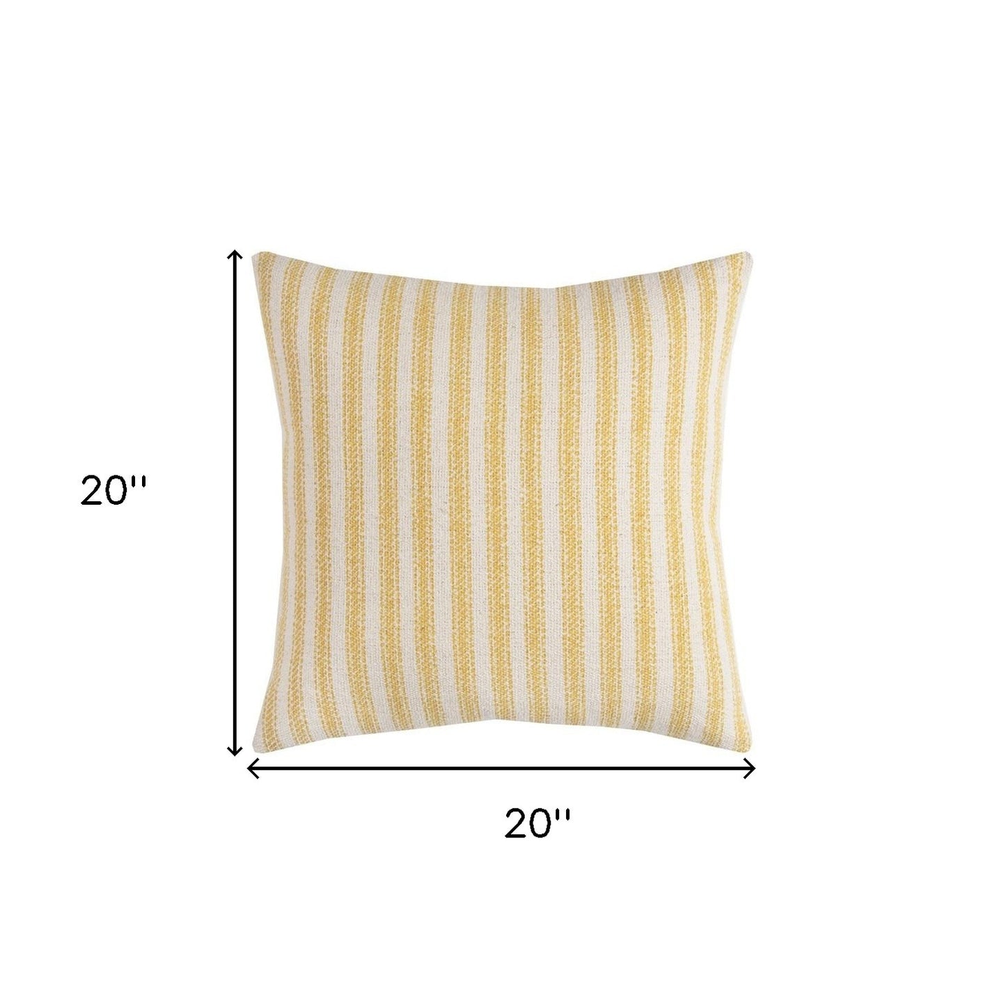 Yellow Natural Ticking Stripe Throw Pillow