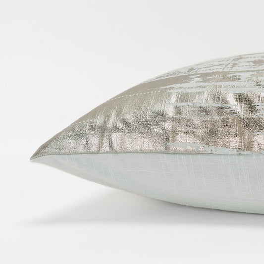 Aqua Distressed Brush Stroke Lumbar Pillow