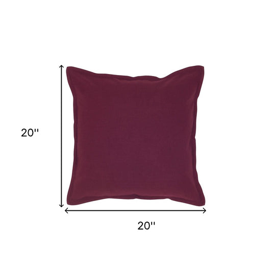 Merlot Solid Flange Edged Modern Down Throw Pillow