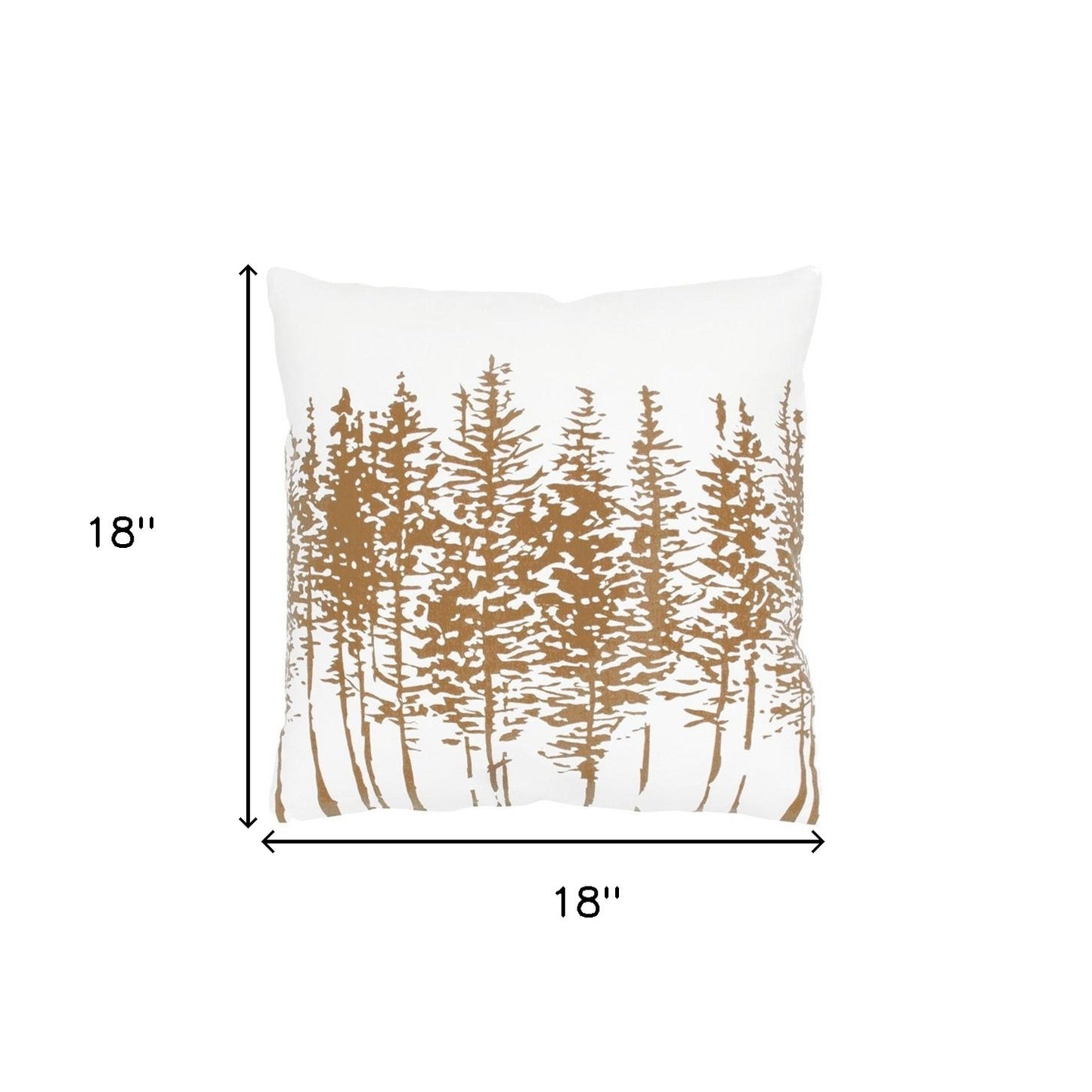 Brown Ivory Grove of Trees Down Throw Pillow