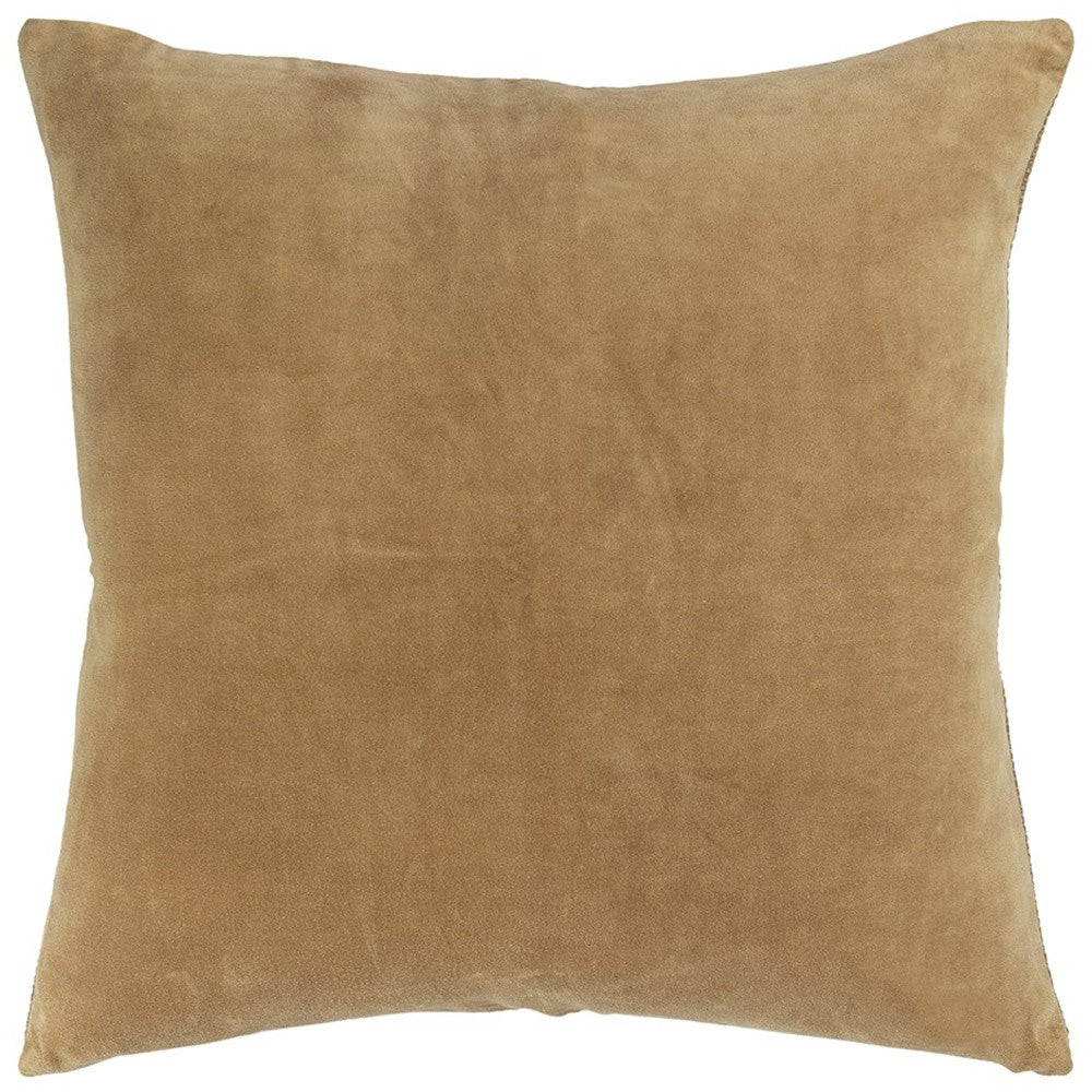 Gold Solid Reversible Cotton Velvet Throw Pillow