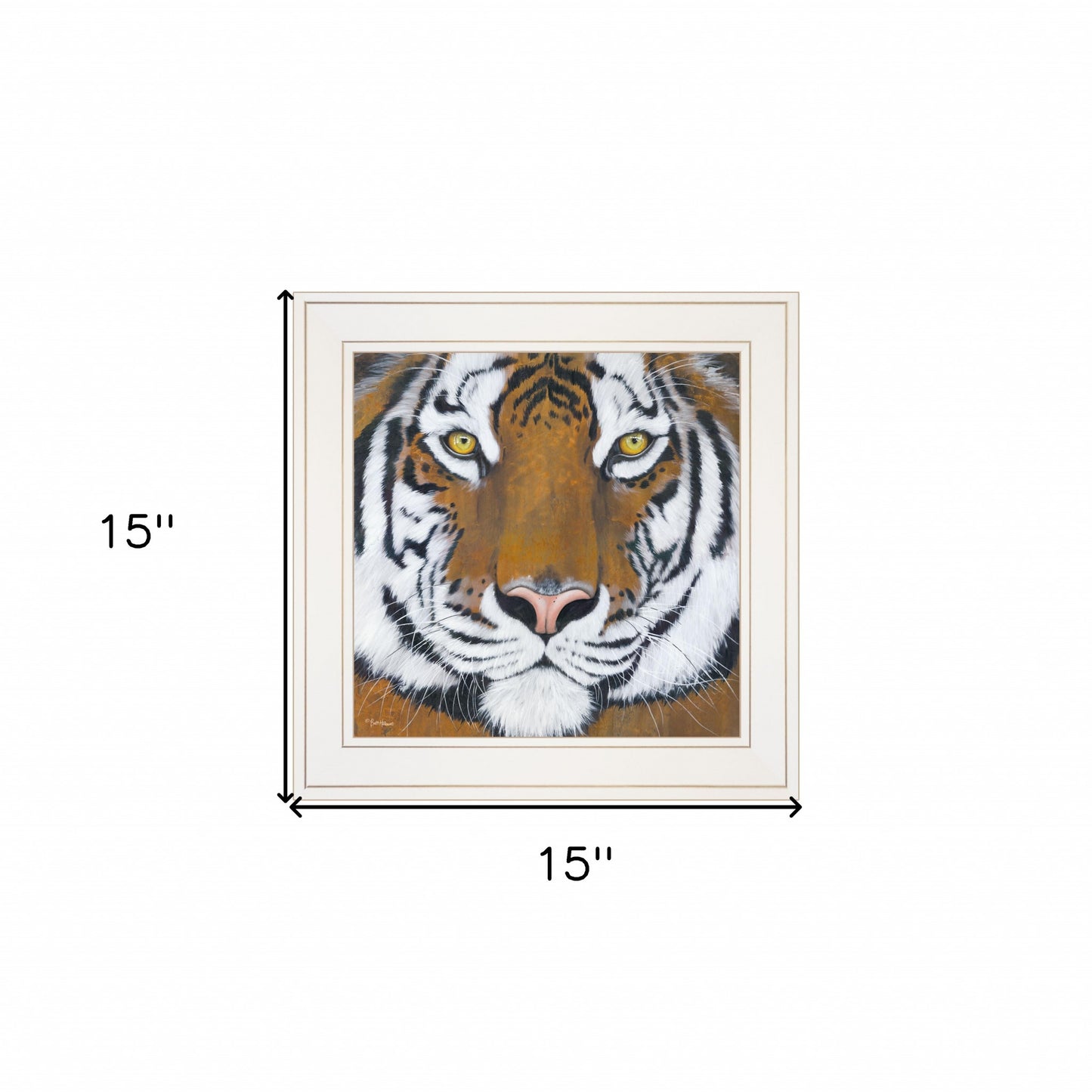 Tiger Gaze 1 White Framed Print Wall Art