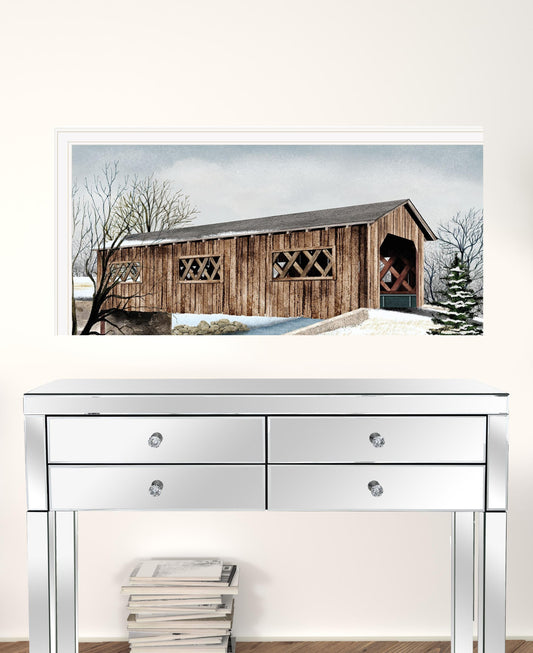 The Kissing Bridge 5 White Framed Print Wall Art