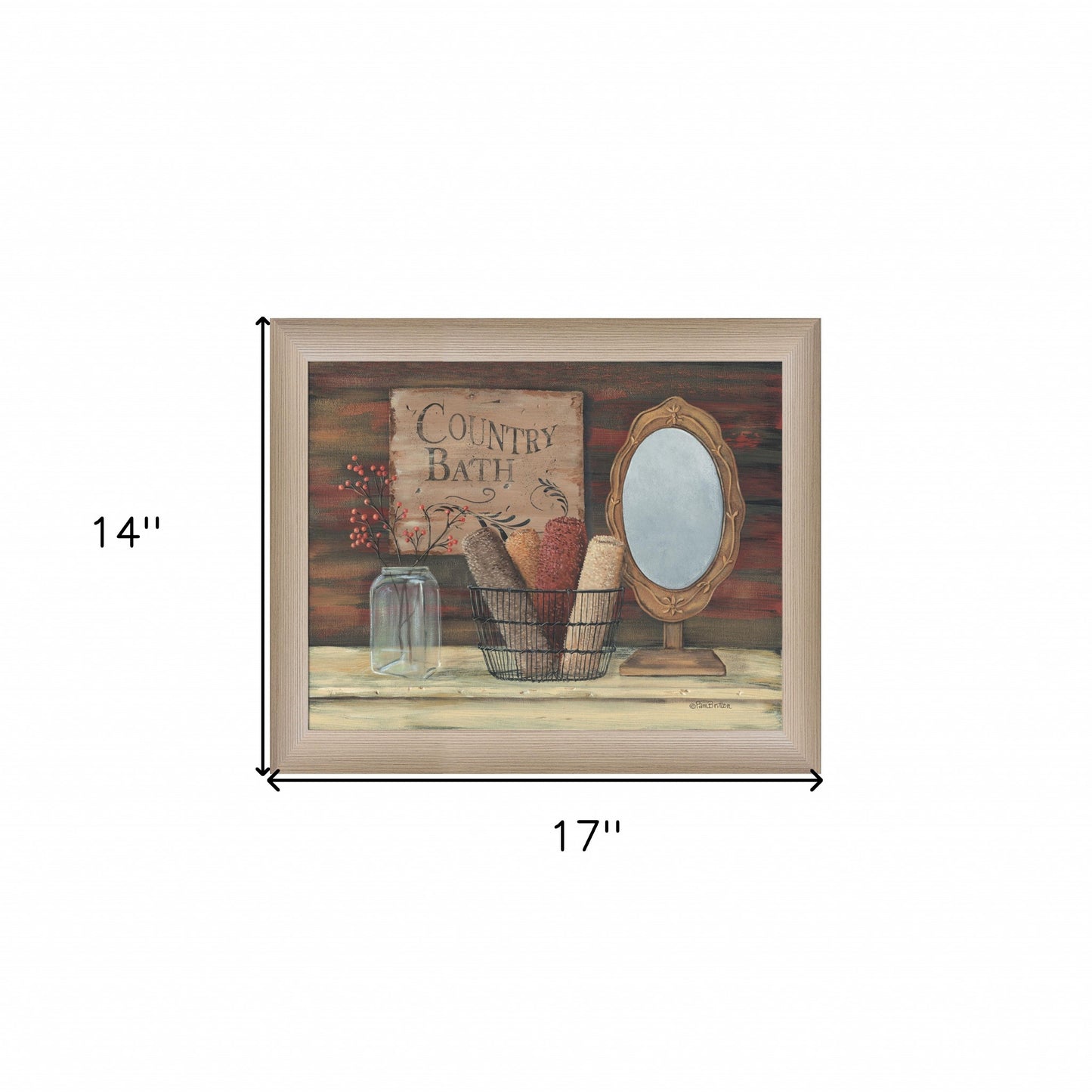 Country Bath 4 Brown Framed Print Wall Art