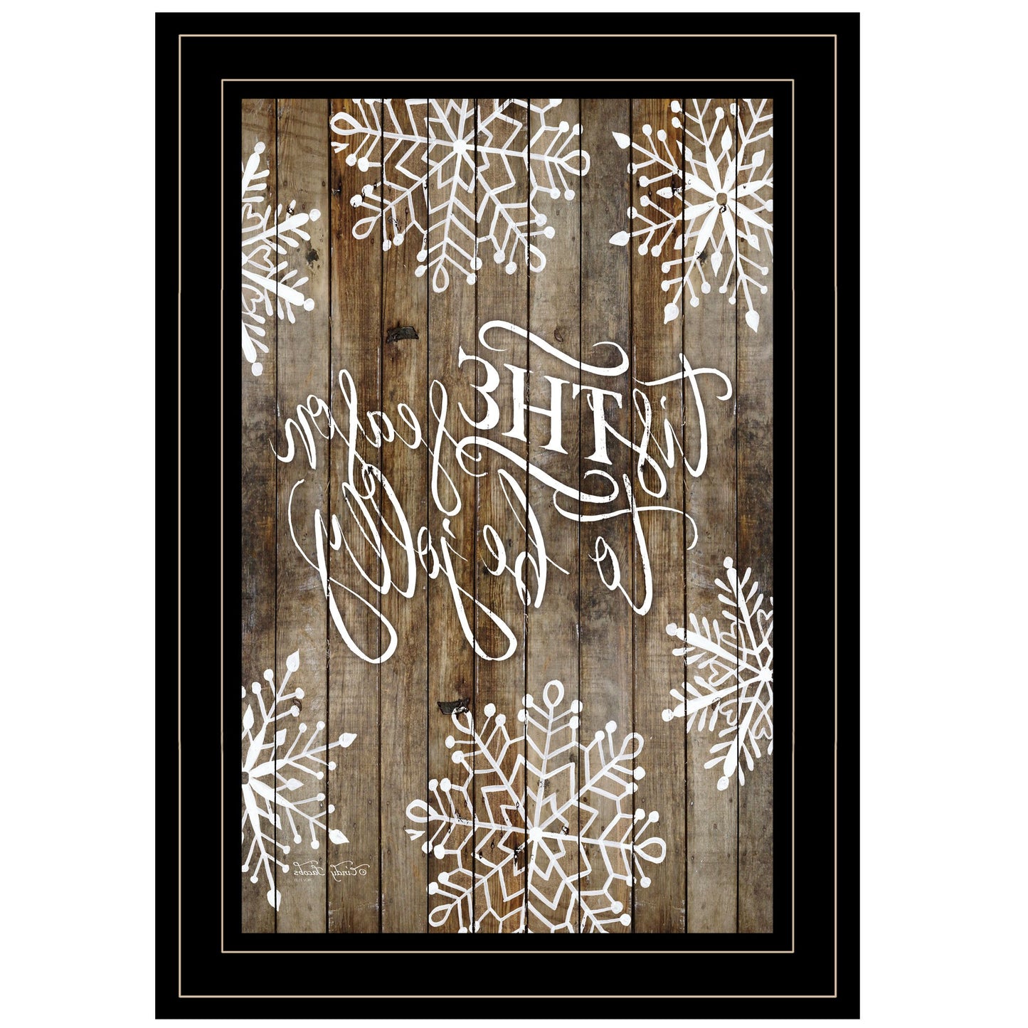 Tis The Season Snowflakes 2 Black Framed Print Wall Art