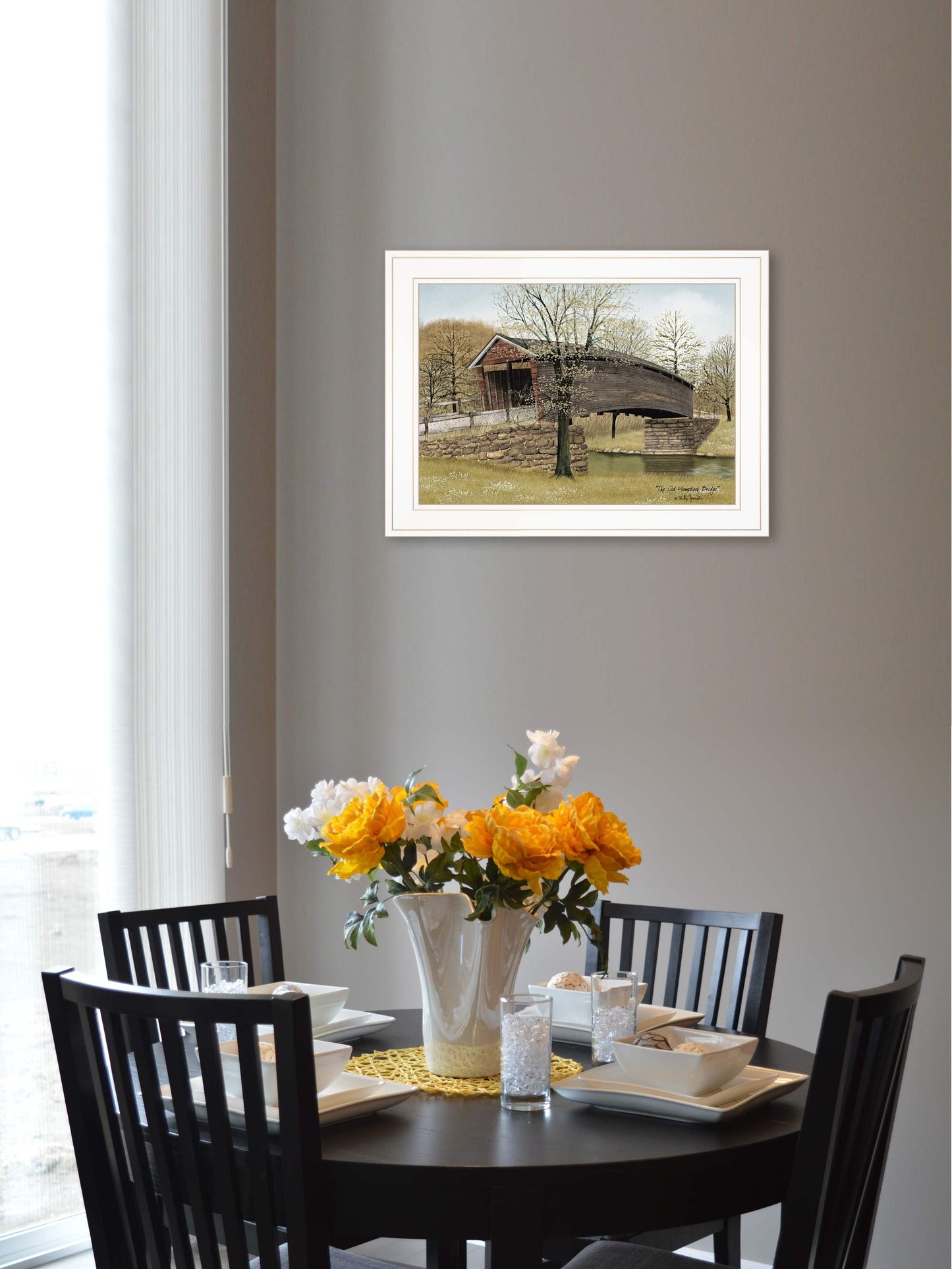 The Old Humpback Bridge 1 White Framed Print Wall Art