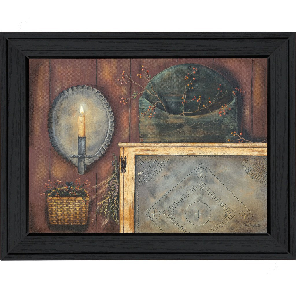 Tin Sconce Black Framed Print Wall Art