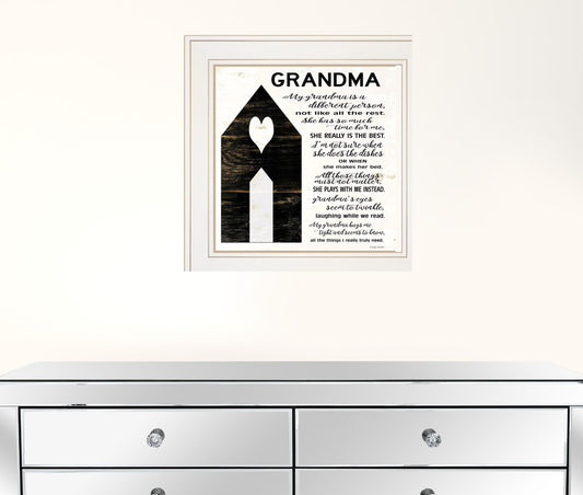 My Grandma White Framed Print Wall Art