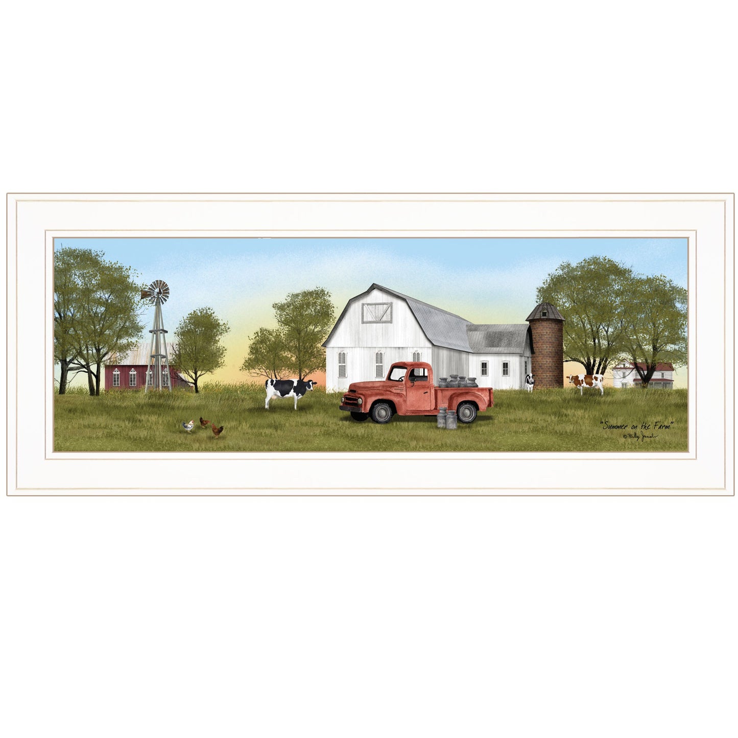 Summer On The Farm 1 White Framed Print Wall Art