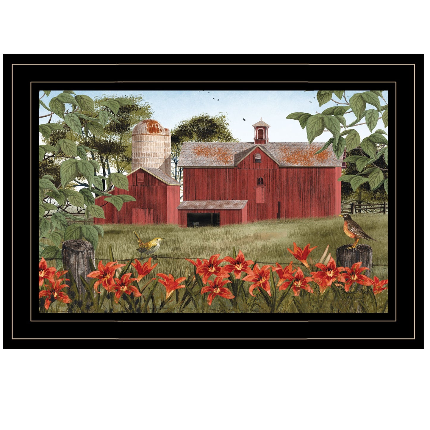 Summer Days 2 Black Framed Print Wall Art