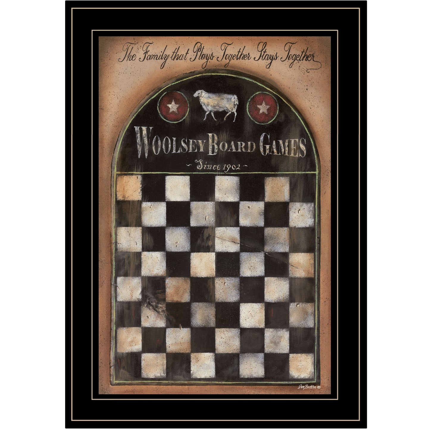 Woolsey Board Game 2 Black Framed Print Wall Art