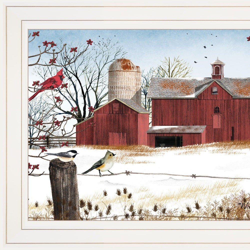 Winter Friends 1 White Framed Print Wall Art