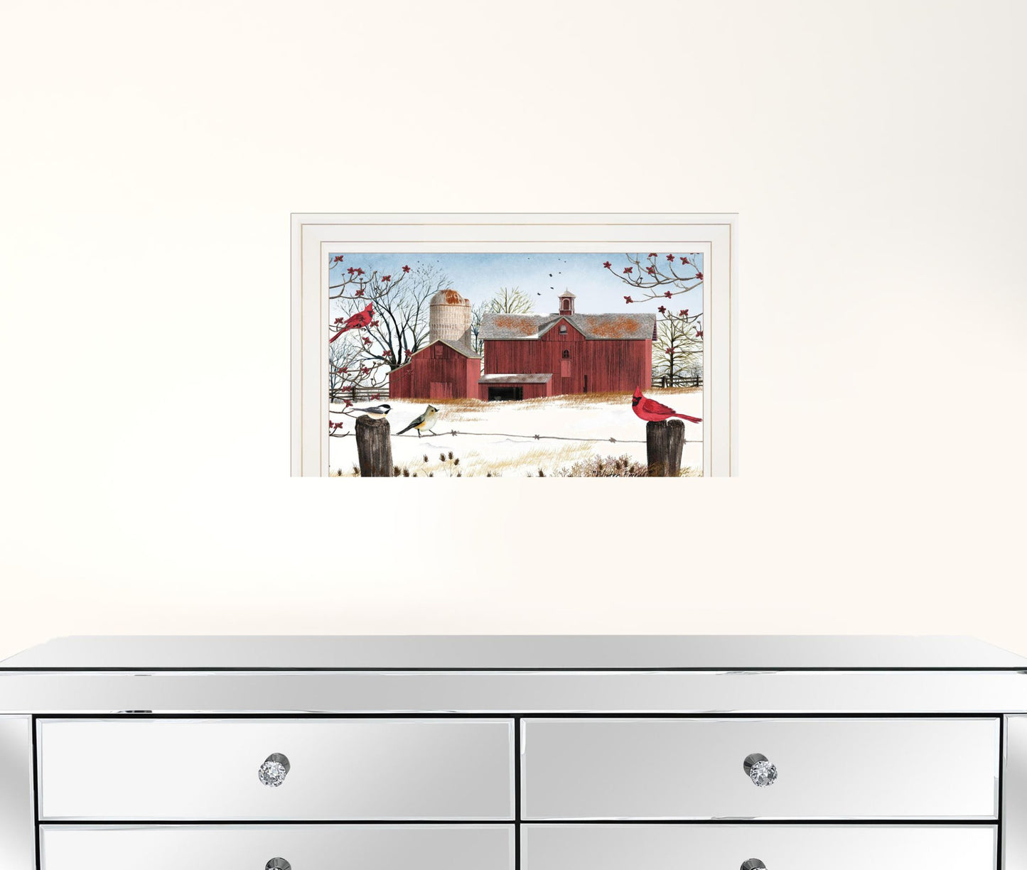 Winter Friends 1 White Framed Print Wall Art