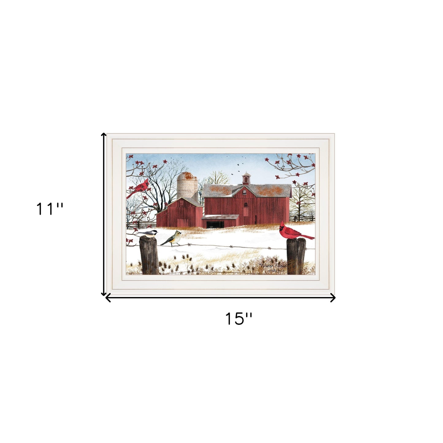 Winter Friends 1 White Framed Print Wall Art