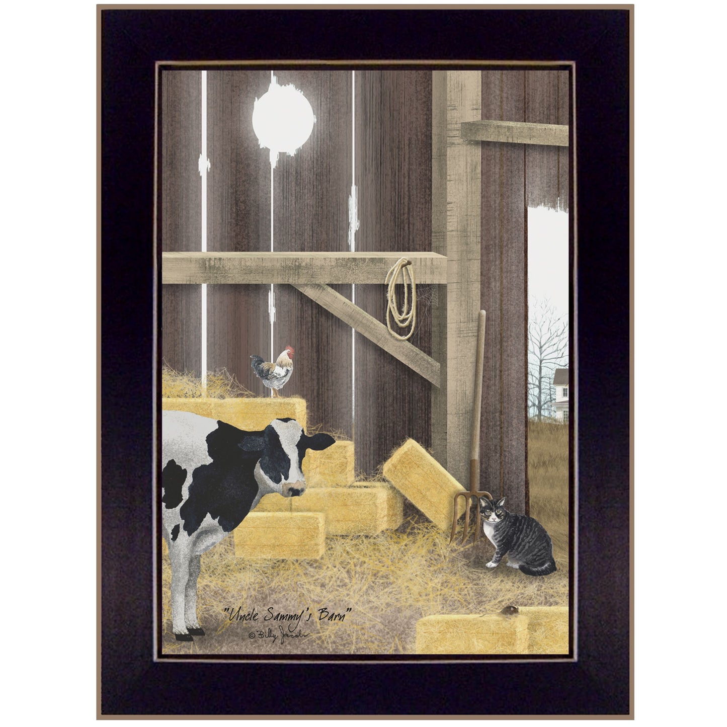 Uncle Sammys Barn Black Framed Print Wall Art