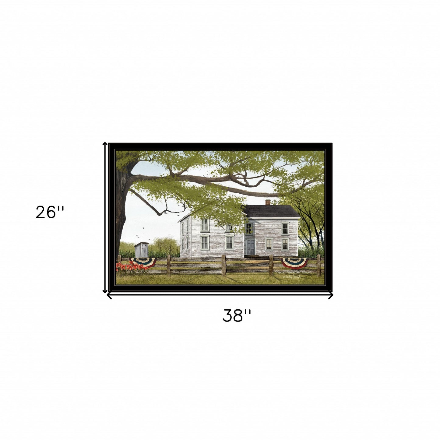 Vintage White Farmhouse Black Framed Print Wall Art