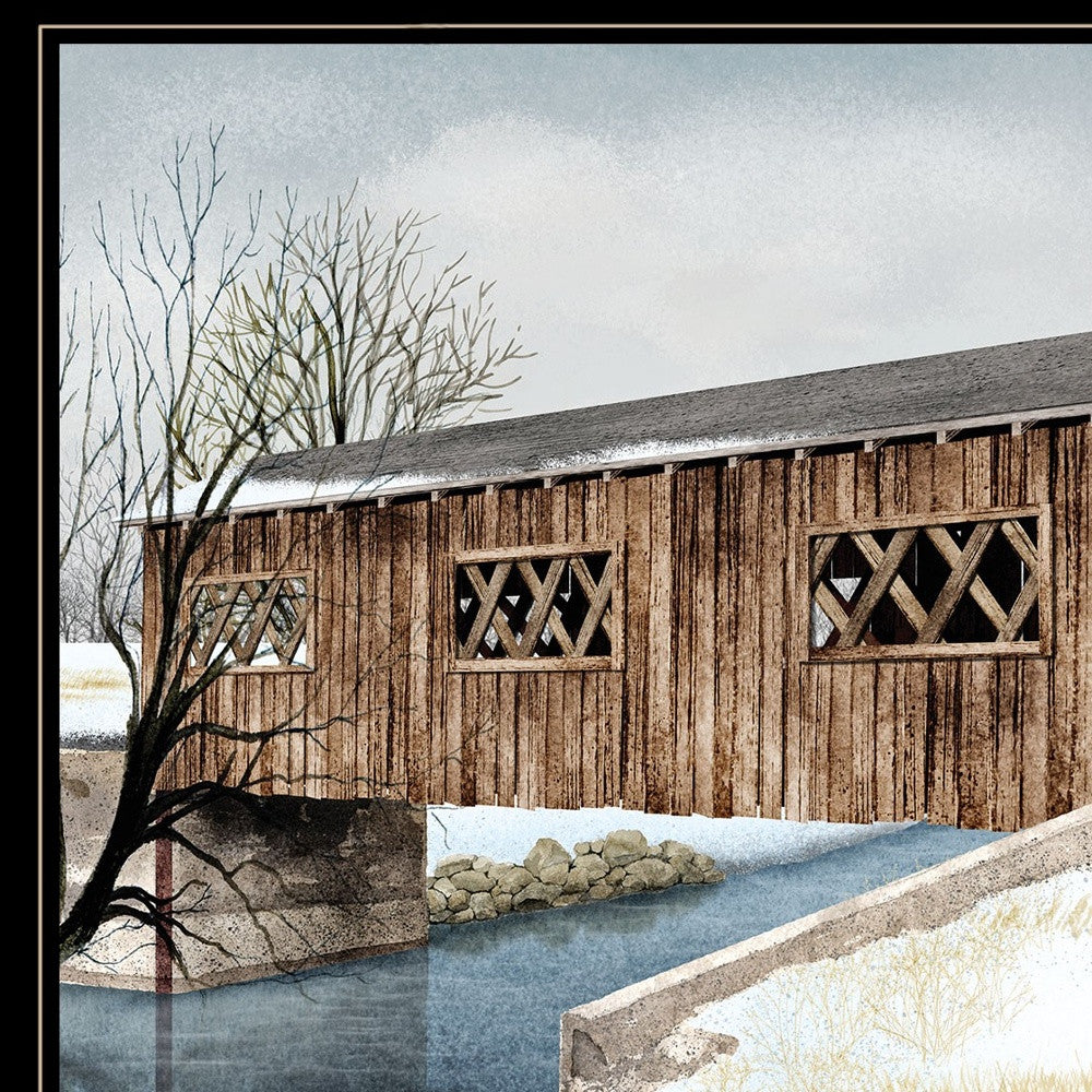 The Kissing Bridge 4 Black Framed Print Wall Art