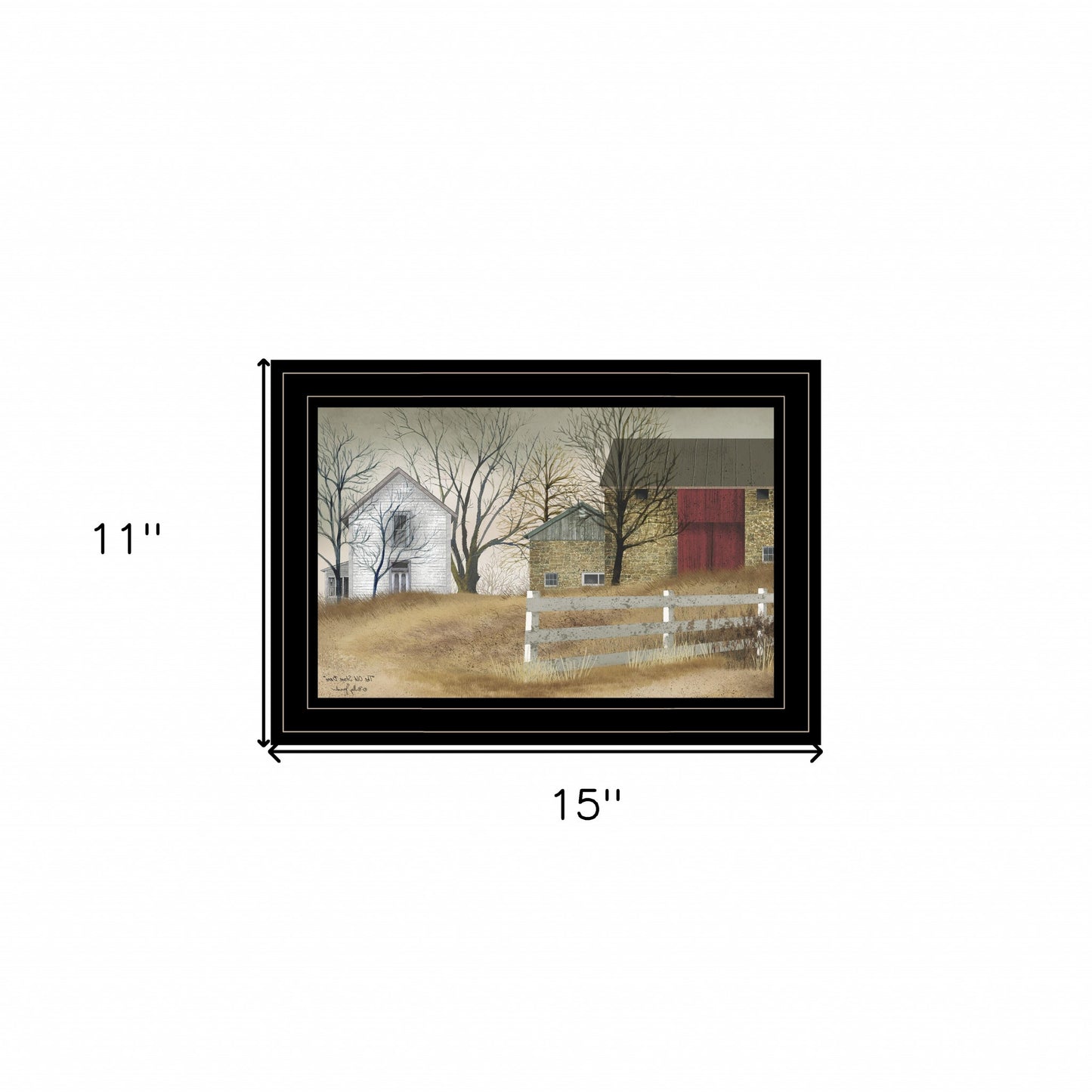 The Old Stone Barn 2 Black Framed Print Wall Art