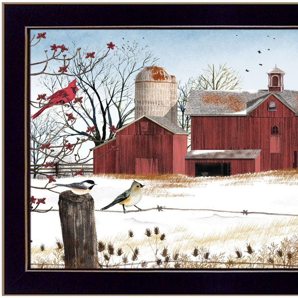 Winter Friends 2 Black Framed Print Wall Art