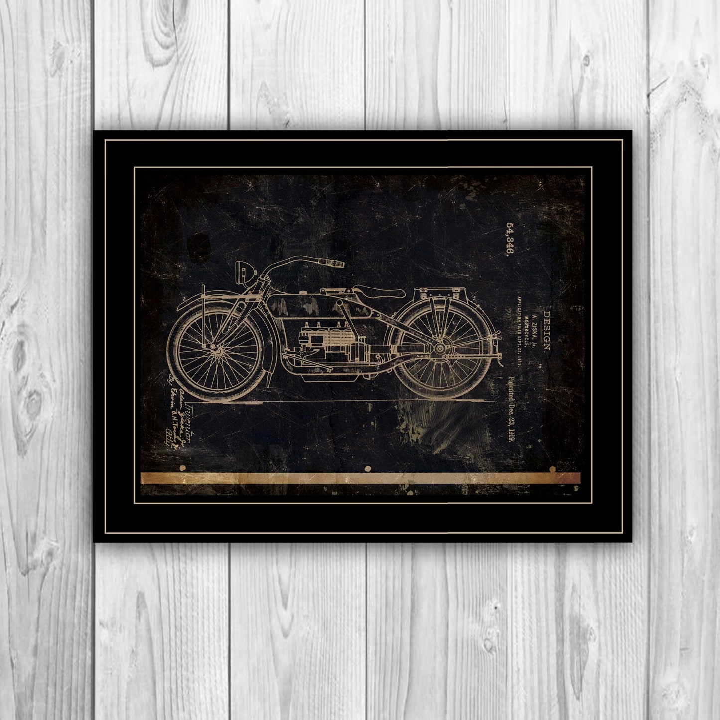 Motor Bike Patent I 2 Black Framed Print Wall Art