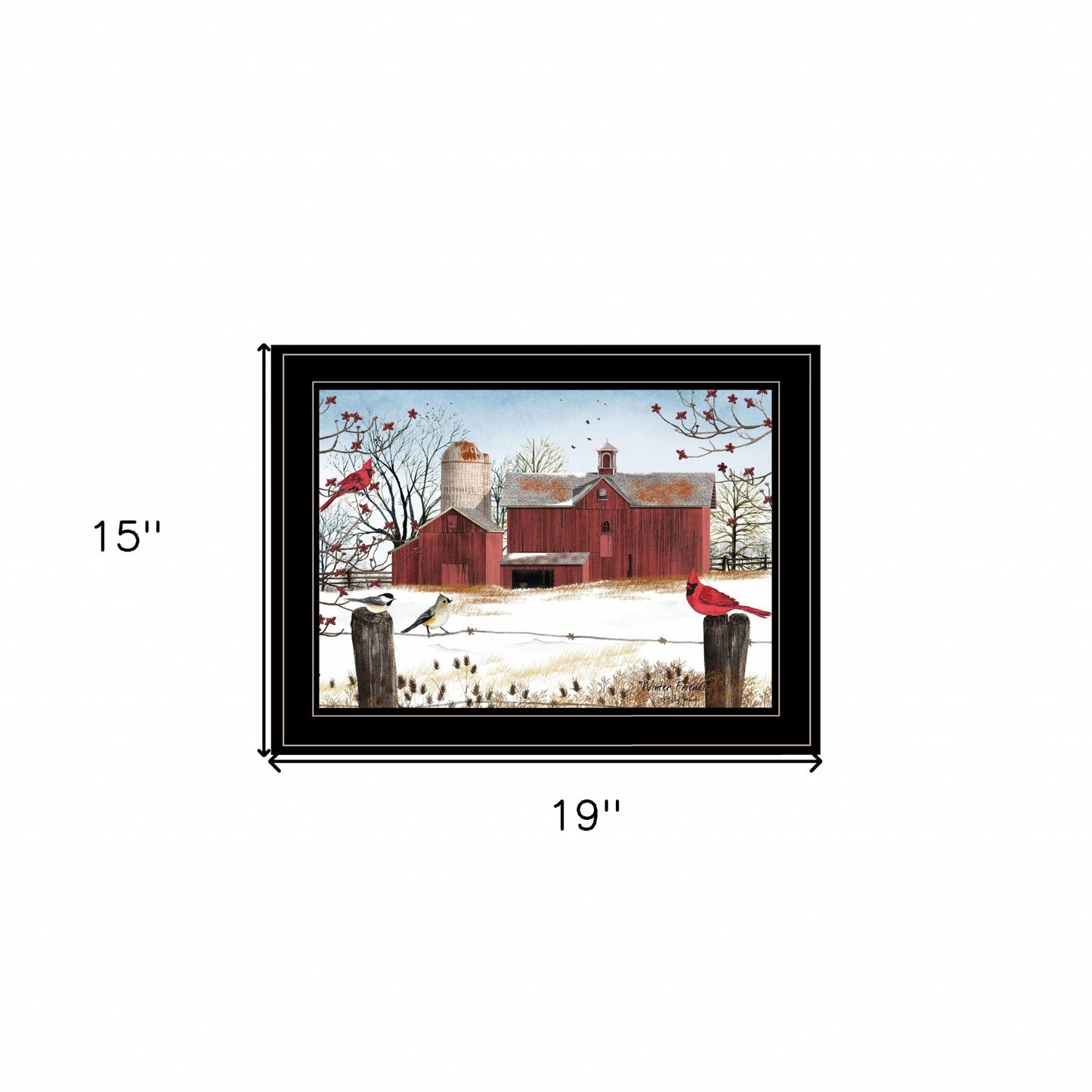 Winter Friends 3 Black Framed Print Wall Art