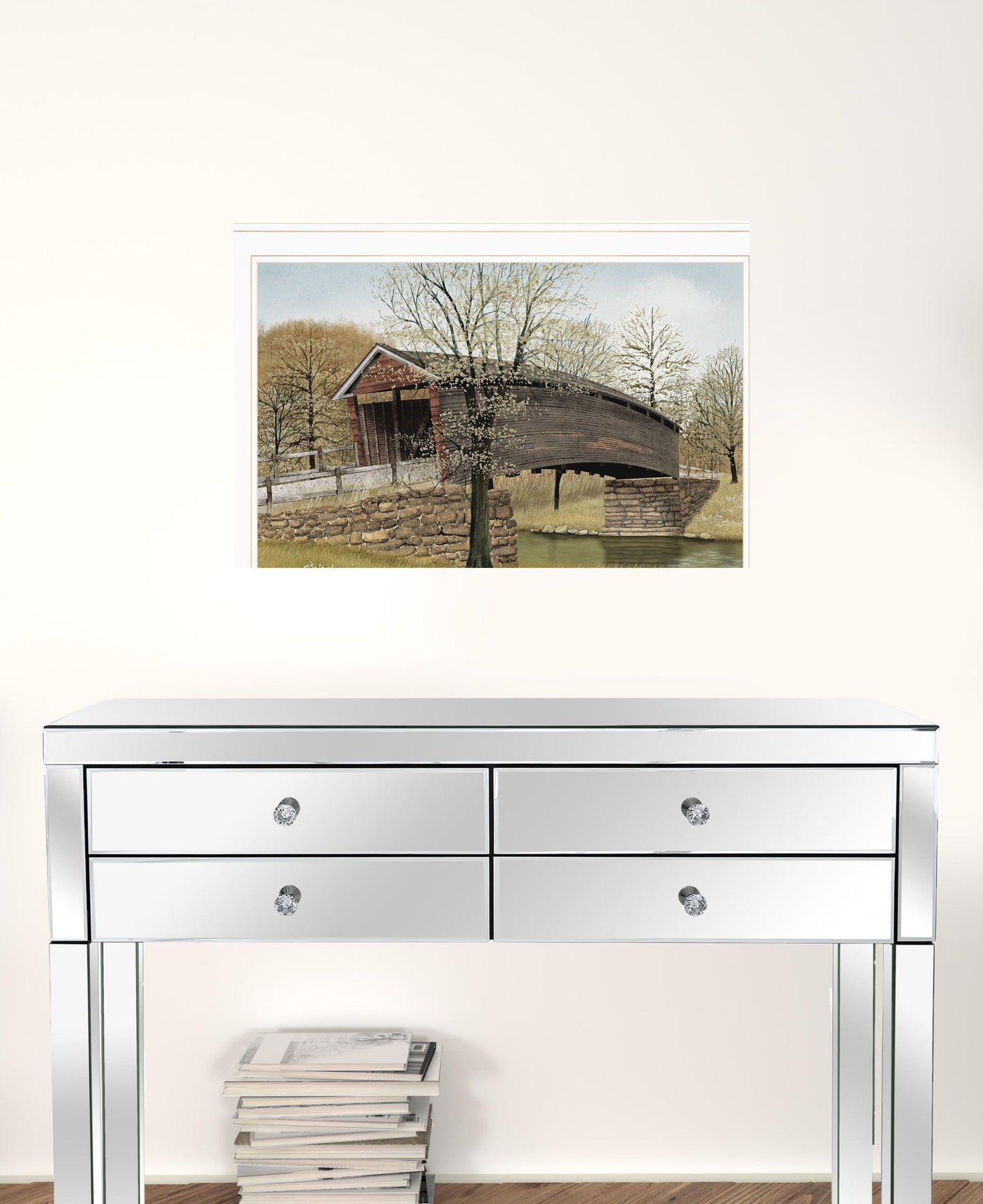 The Old Humpback Bridge 3 White Framed Print Wall Art