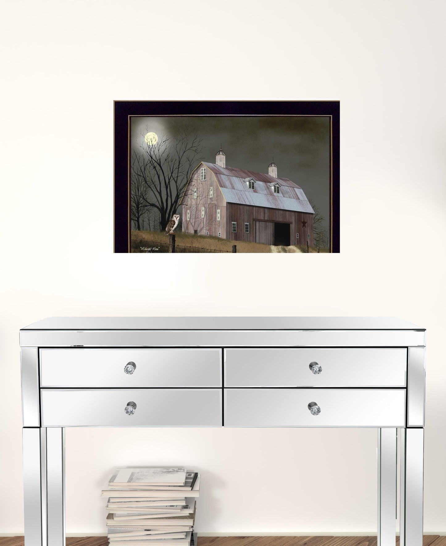 Midnight Moon 7 Black Framed Print Wall Art