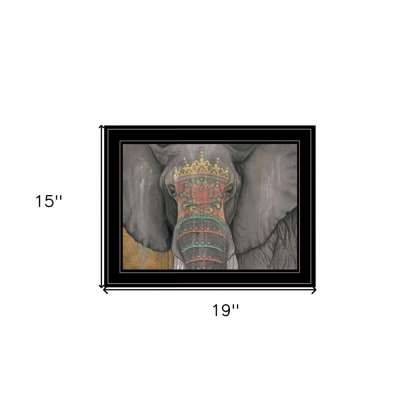 Tattooed Elephant Trunk Black Framed Print Wall Art