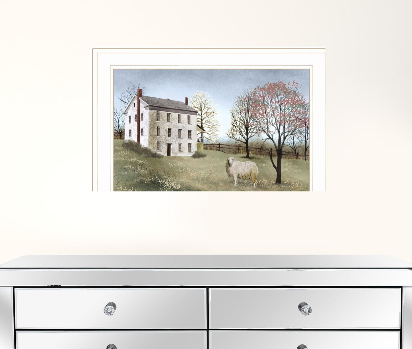 Spring At White House Farm 1 White Framed Print Wall Art