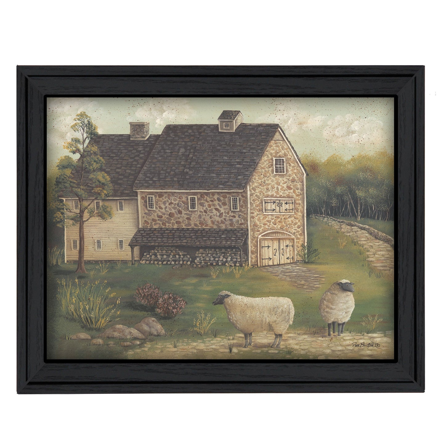 Stone Barn 1 Black Framed Print Wall Art