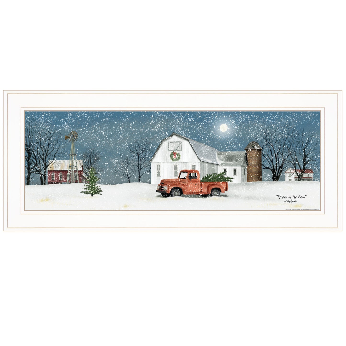 Winter On The Farm 1 White Framed Print Wall Art