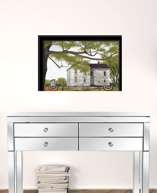 Vintage White Farmhouse Black Framed Print Wall Art