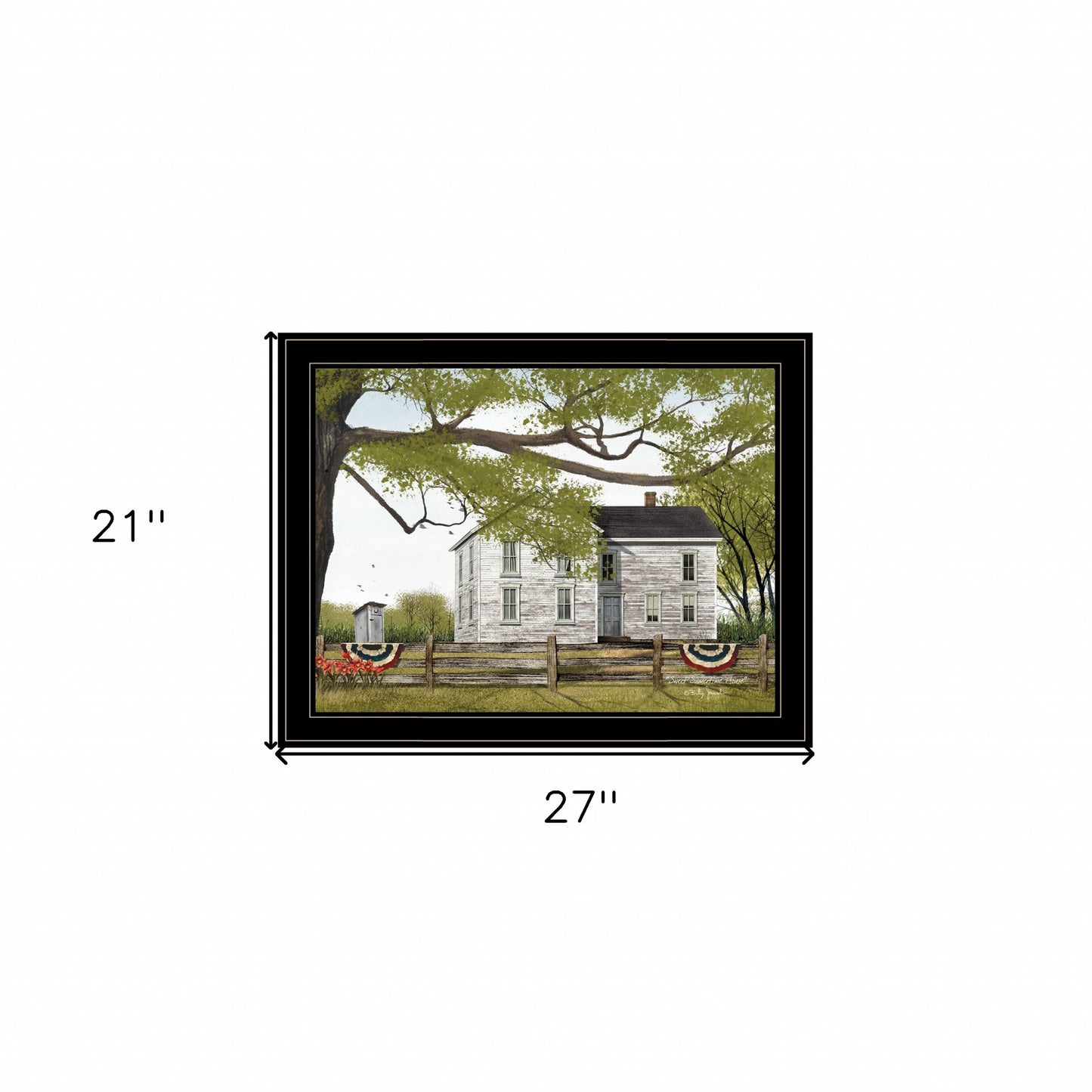 Vintage White Farmhouse Black Framed Print Wall Art