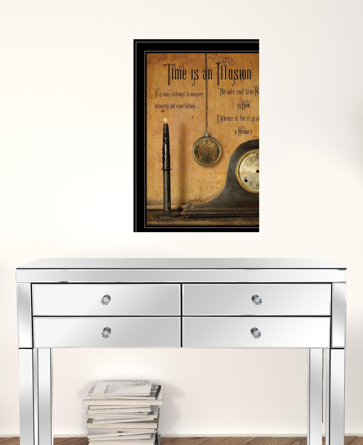 Time Is An Illusion 4 Black Framed Print Wall Art